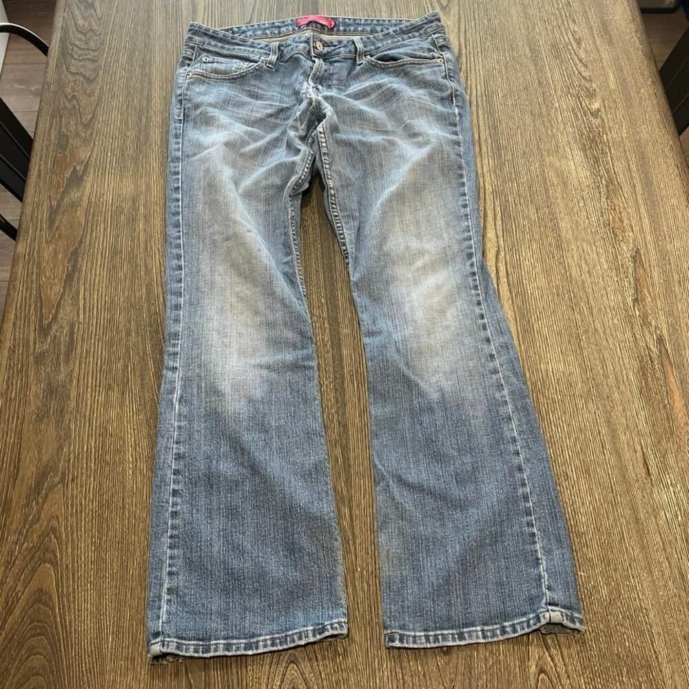 Levi's Womens 521 Too Super Low Boot Cut Jeans Denim Medium Wash Blue Size 9